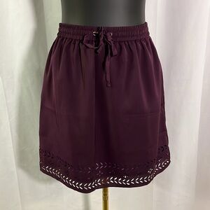 NWT J. Crew Factory Purple Laser Cut Detail Mini Skirt